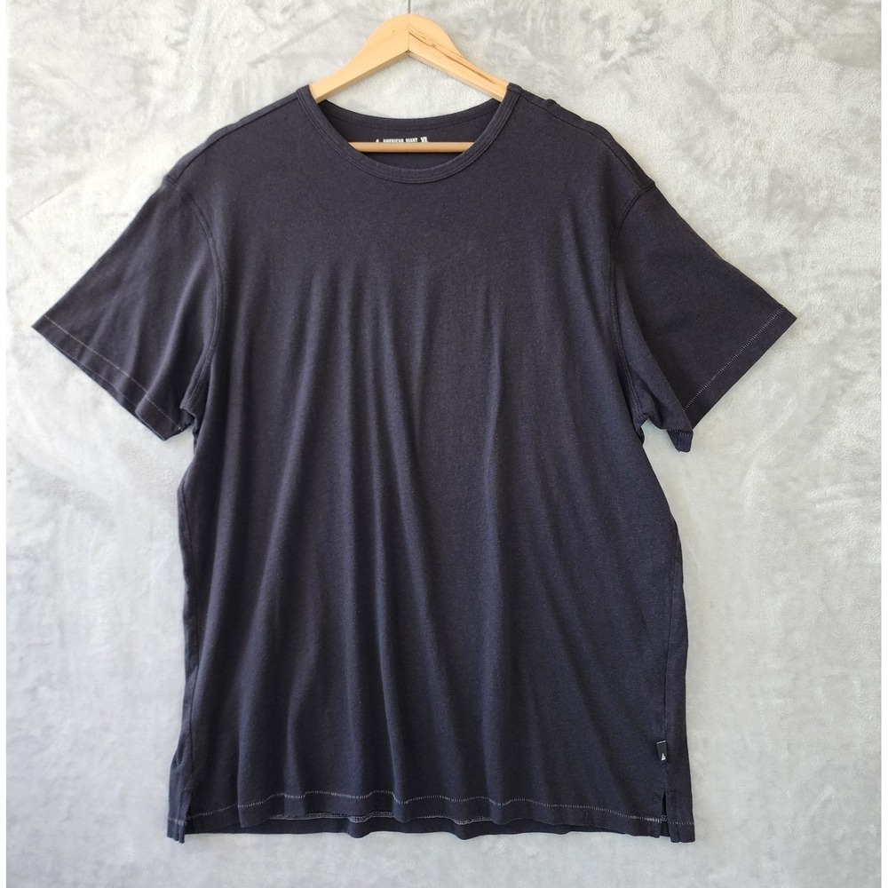 American Giant Tee Shirt Mens Size XL Hemp Jersey Crew Black Ladder Stitching